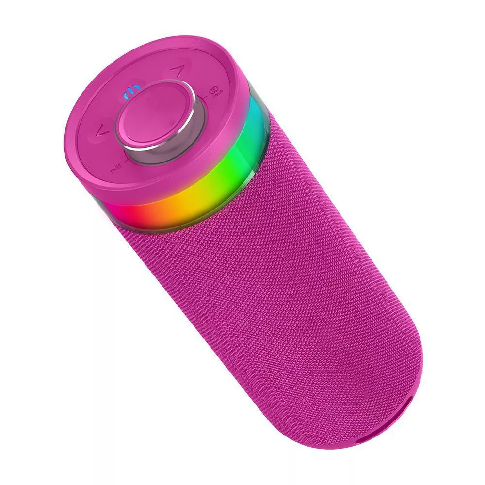 Cylindrical Portable Bluetooth Speaker With RGB Lighting And Multi‑Speaker Sync